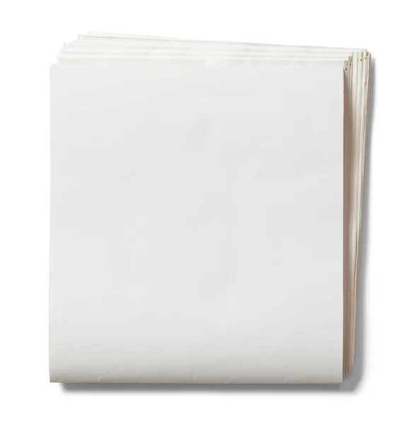 Folded Newspaper Copy Space Cut Out White — Stock Photo, Image