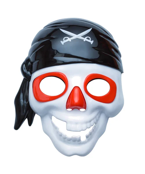 Máscara Crânio Pirata Cortada Branco — Fotografia de Stock