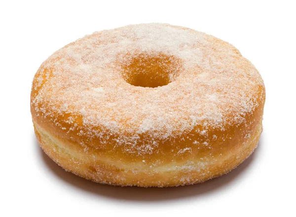 Single Sugar Dougnut Cut Out Auf Weiß — Stockfoto