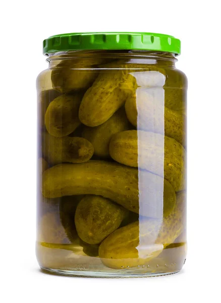 Large Jar Pickles Cut Out White — Photo