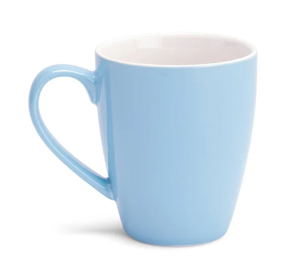 Ceramic Blue Mug Cut Out White — стоковое фото