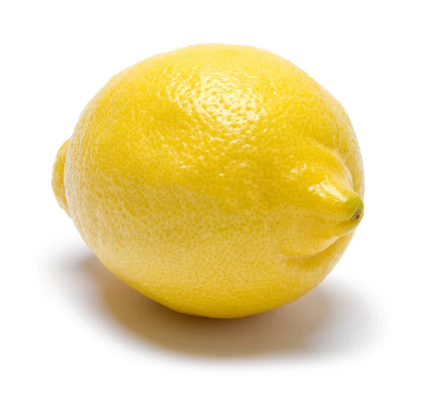 Raw Organic Lemon Cut Out White — Stock Photo, Image
