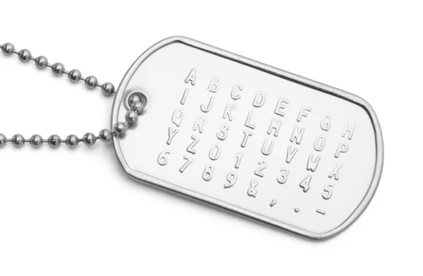 Metal Dog Tag Alphabet Cut Out — Stock Photo, Image