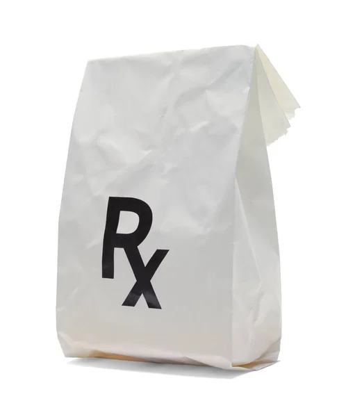 Full Prescription Bag Cut Out White — Stockfoto