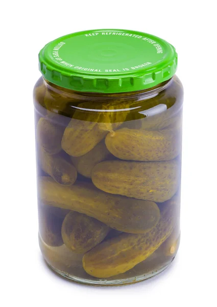 Whole Pickles Jar Cut Out White — Fotografia de Stock