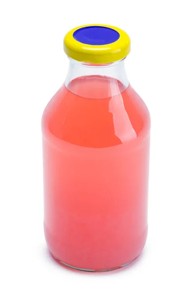 Small Pink Lemonade Bottle Cut Out White — Zdjęcie stockowe