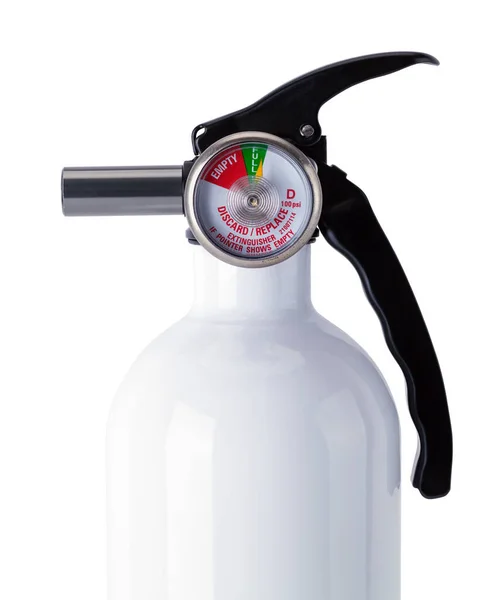 Close White Fire Extinguisher Cut Out — Stockfoto
