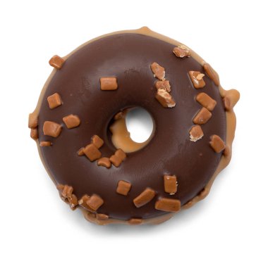 Small Milk Chocolate Doughnut with Carmel Sprinkles.