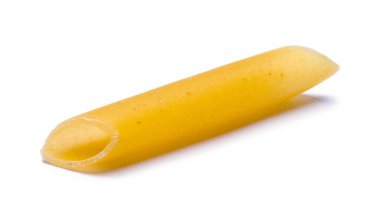 Dry Penne Pasta Noodle Cut Out on White.