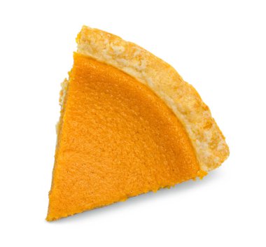 Bir dilim Balkabağı Turtası Üst Görünümü Kes.