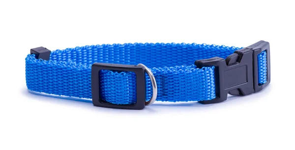 Blue Faberic Pet Collar Cut Out White — Stock Photo, Image
