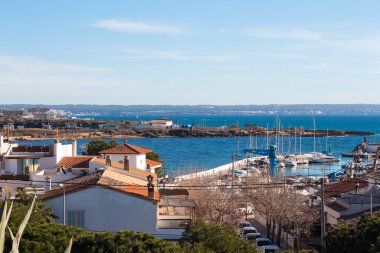 Can Pastilla, Mayorka, İspanya 'daki Akdeniz panoramik manzarası.