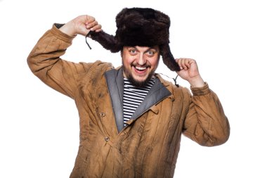 gülen mutlu çılgın Rus adam