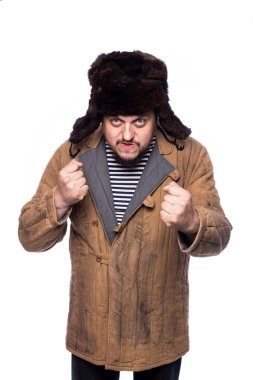 kızgın Rus adam dövüş için hazır