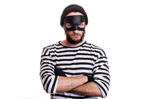 Angry thief with mask — Stock Photo, Image