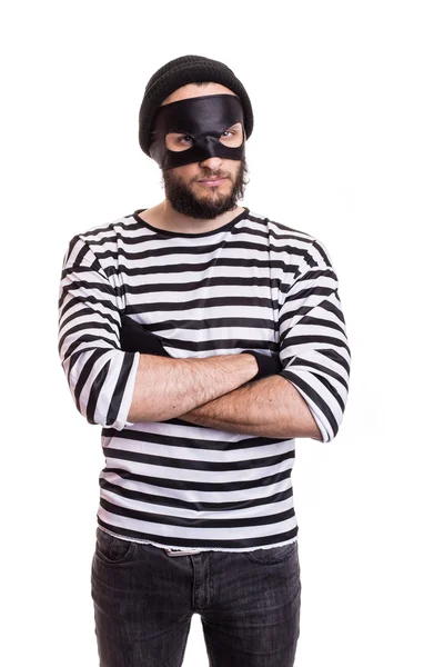Ladrão furioso com máscara — Fotografia de Stock