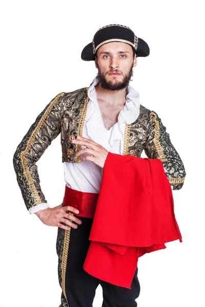 Man dressed as Spanish bull fighter — Stock Photo, Image