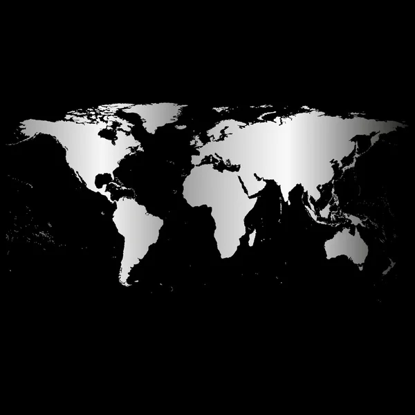 Carte du monde noir — Image vectorielle