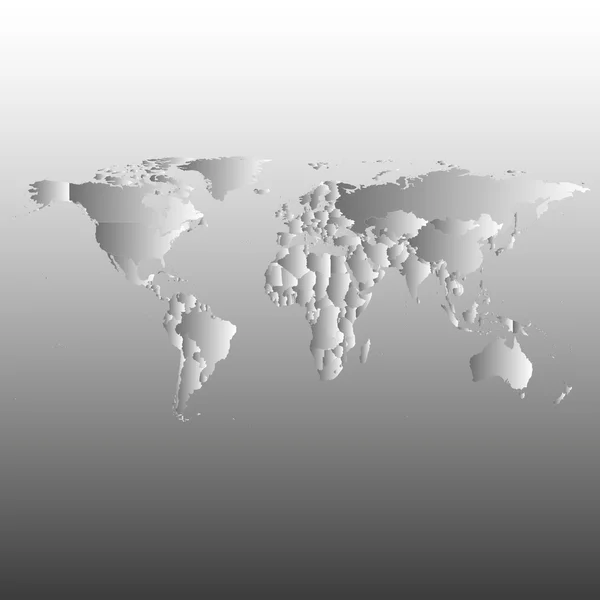 Graue politische Weltkarte — Stockvektor