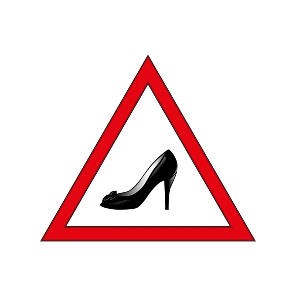 Schuhe im Warnschild — Stockvektor