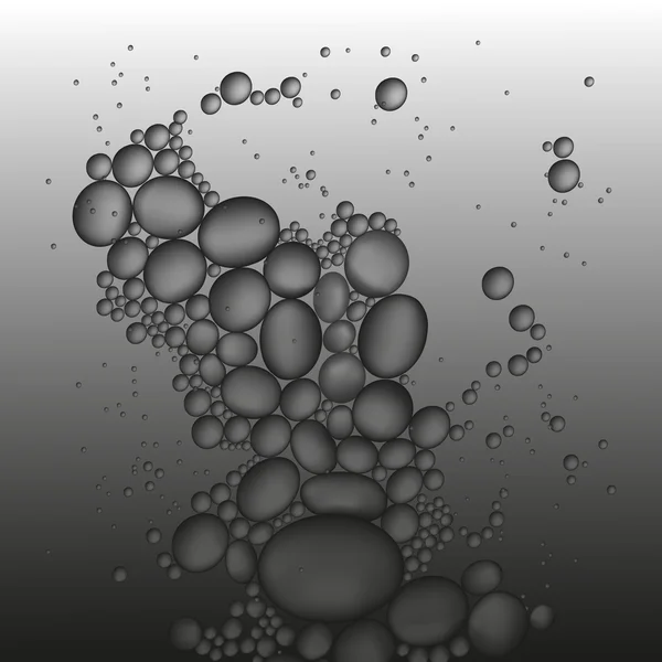Kapky oleje v šedé vody — Stockový vektor