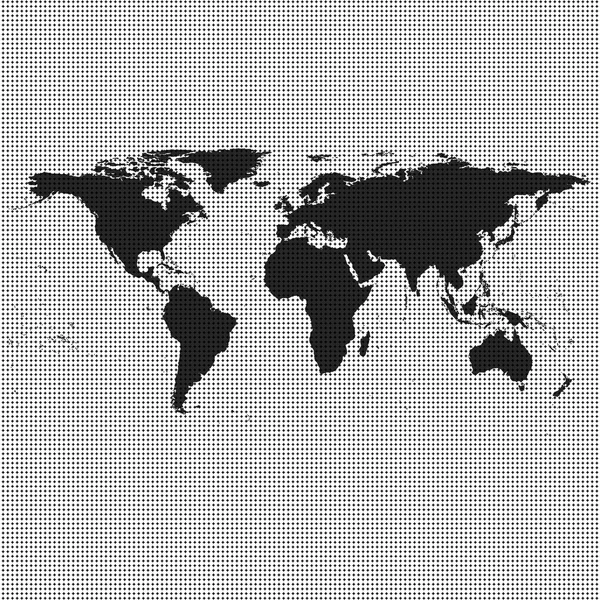 Mapa do mundo negro — Vetor de Stock