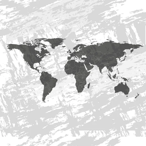 Carte du monde noir — Image vectorielle