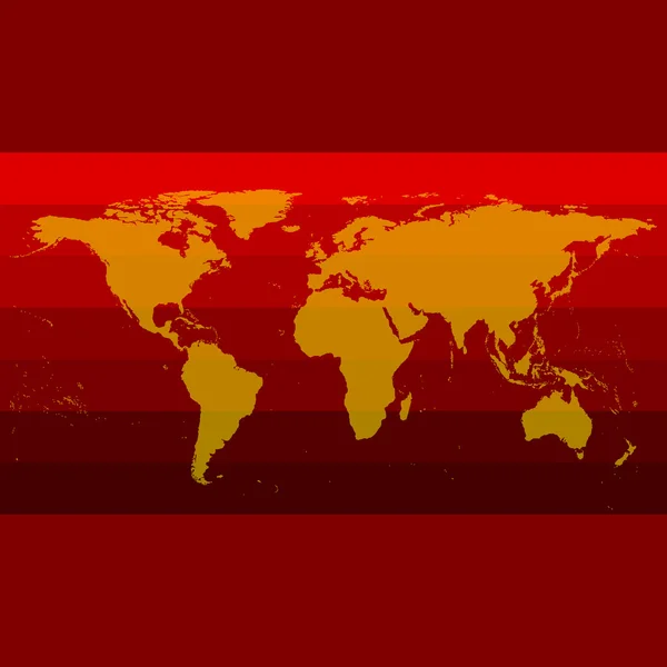 Mapa do mundo vermelho — Vetor de Stock