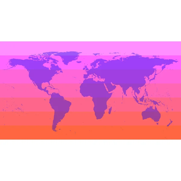 Carte du monde rose — Image vectorielle