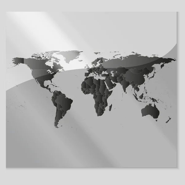 Carte du monde politique gris — Image vectorielle