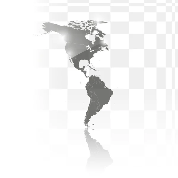 남북 아메리카 지도 — 스톡 벡터