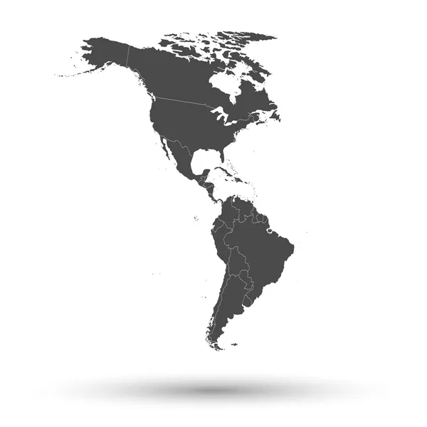 Mapa de Norteamérica y Sudamérica — Vector de stock