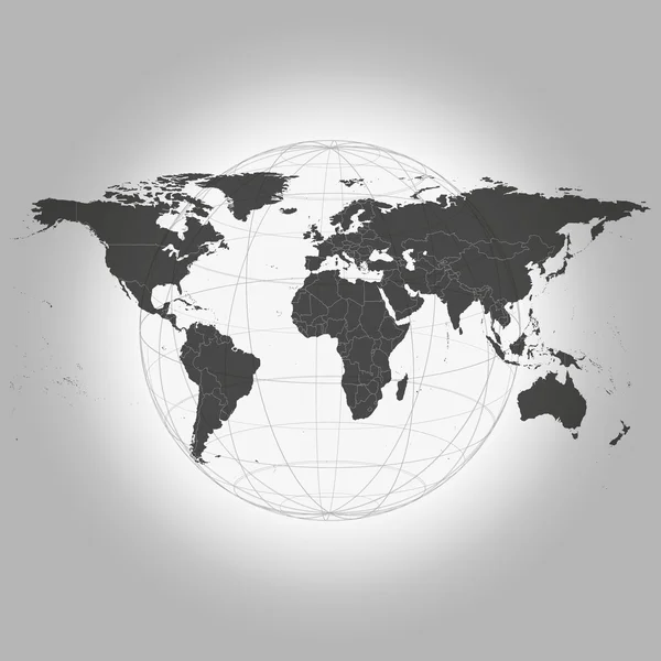 Black World Map — Stock Vector
