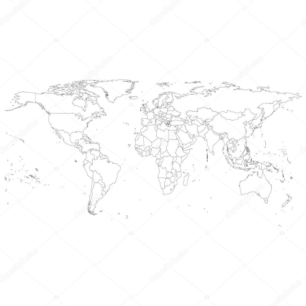 Gray Political World Map Stock Vector Image by ©raevsky #45437837