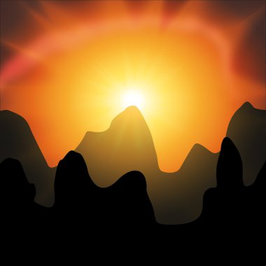 Dağlarda gün batımı