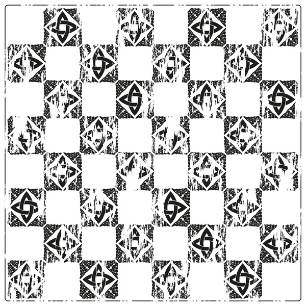 Satranç tahtası süslü arka plan — Stok Vektör