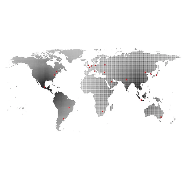 Kaart van de wereld — Stockvector