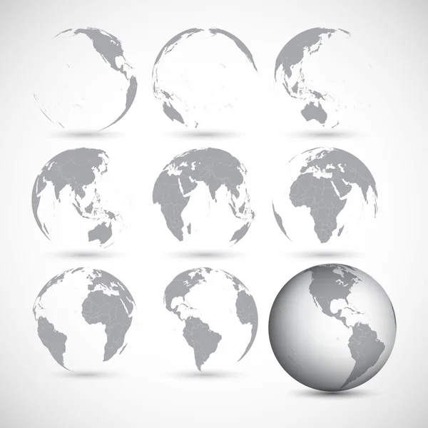 Set von Globus-Symbolen Vektor-Illustration — Stockvektor