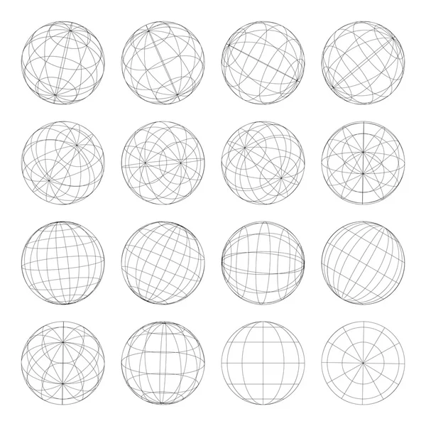 Набор абстрактных глобусов, векторная иллюстрация — стоковый вектор