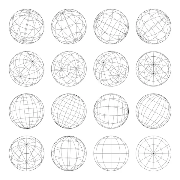 अमूर्त ग्लोब का सेट, वेक्टर चित्र — स्टॉक वेक्टर