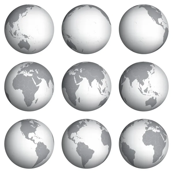 Set of globe icons vector illustration — Stock Vector