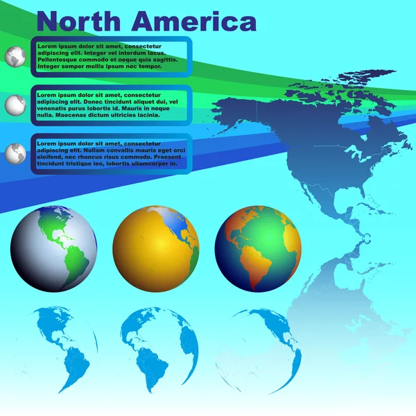 Северная Америка на голубом фоне — стоковый вектор