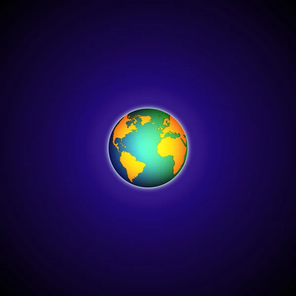 Color Globe mapa del mundo en el vector de fondo azul — Archivo Imágenes Vectoriales