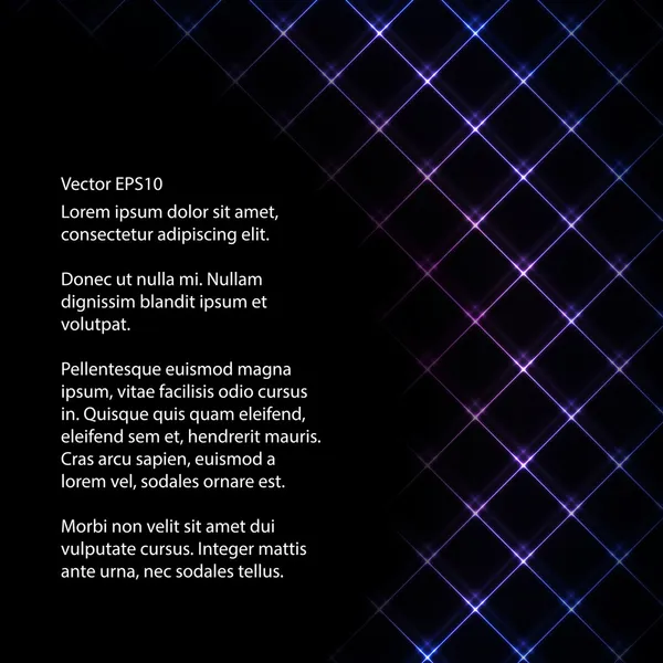 Abstrakt neon light svart bakrund vektor illustration — Stock vektor