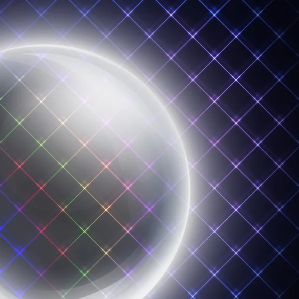 Esfera de luz abstracta en la ilustración del vector de fondo negro — Archivo Imágenes Vectoriales