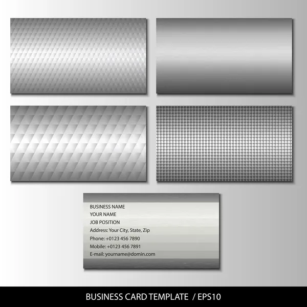 Set of metallic themed business card templates vector — Stock Vector
