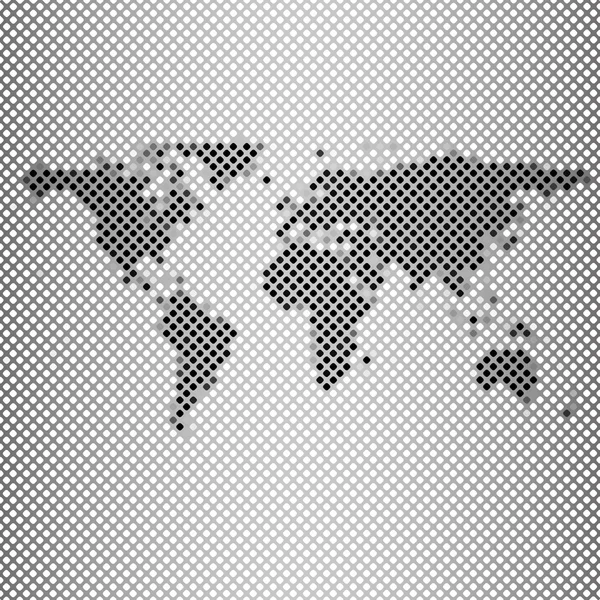 Abstracto mosaico gris, mapa del mundo vector ilustración — Archivo Imágenes Vectoriales