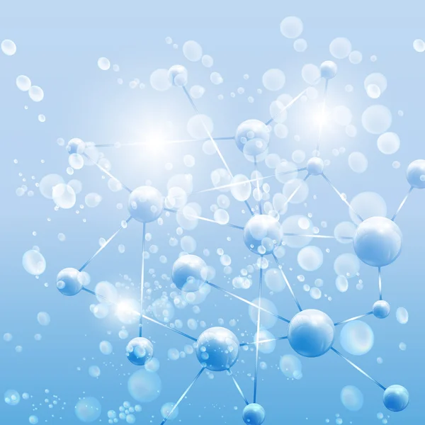 mavi arka plan, molekül yapısı vektör çizim