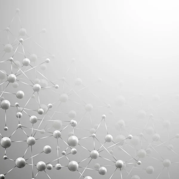 Estructura molecular, fondo de ilustración vectorial gris — Vector de stock