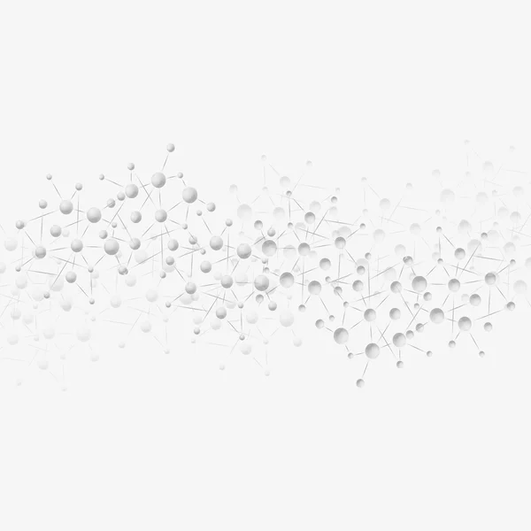 Struttura molecolare, sfondo grigio illustrazione vettoriale — Vettoriale Stock